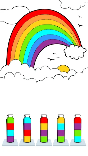 Sort Paint: Water Sort Puzzle — Мод: Безлимитные ходы и подсказки — скриншот 2