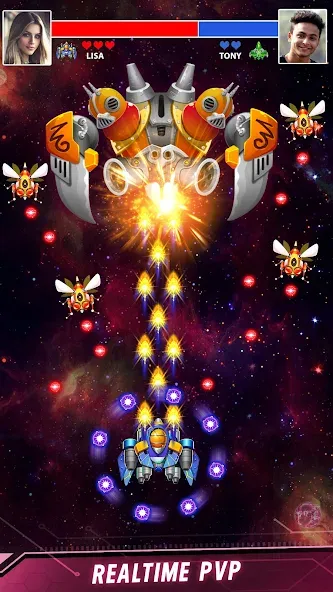 Скачать Space shooter - Galaxy attack — Последняя версия (Безлимитные деньги и оружие) — скриншот 3