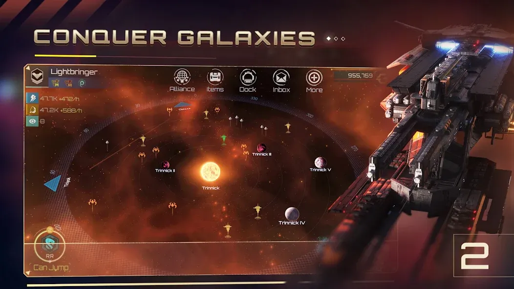 Скачать взломанную Nova Empire: Space Commander — Безлимитные ресурсы и мощный флот — скриншот 2