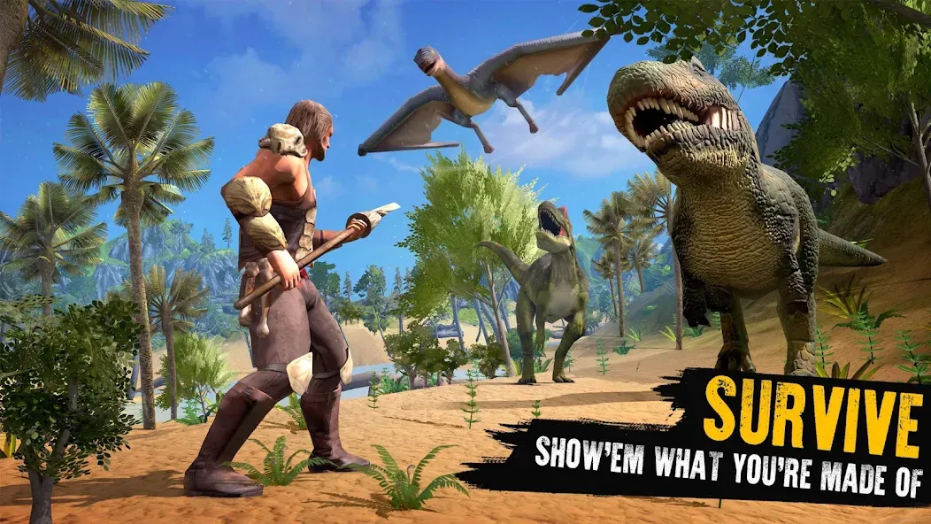 Jurassic Survival Island MOD APK — Безлимитные ресурсы и здоровье — скриншот 1