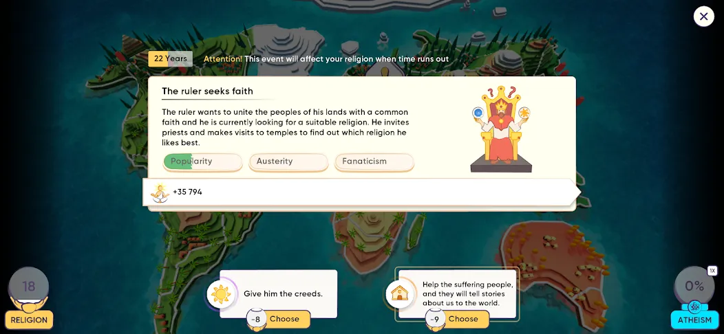 Скачать Religion Inc. God Simulator с модом — Безлимитная вера и все религии открыты — скриншот 2 Скачать Religion Inc. God Simulator с модом — Безлимитная вера и все религии открыты — скриншот 2
