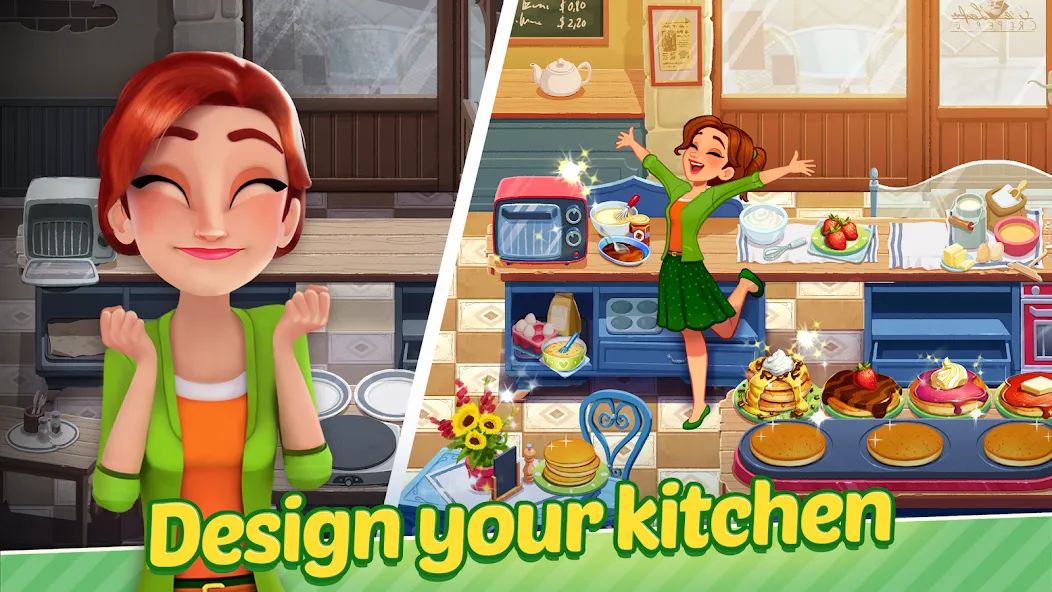 Скачать Delicious World - Cooking Game MOD APK — Безлимитные монеты и энергия — скриншот 1