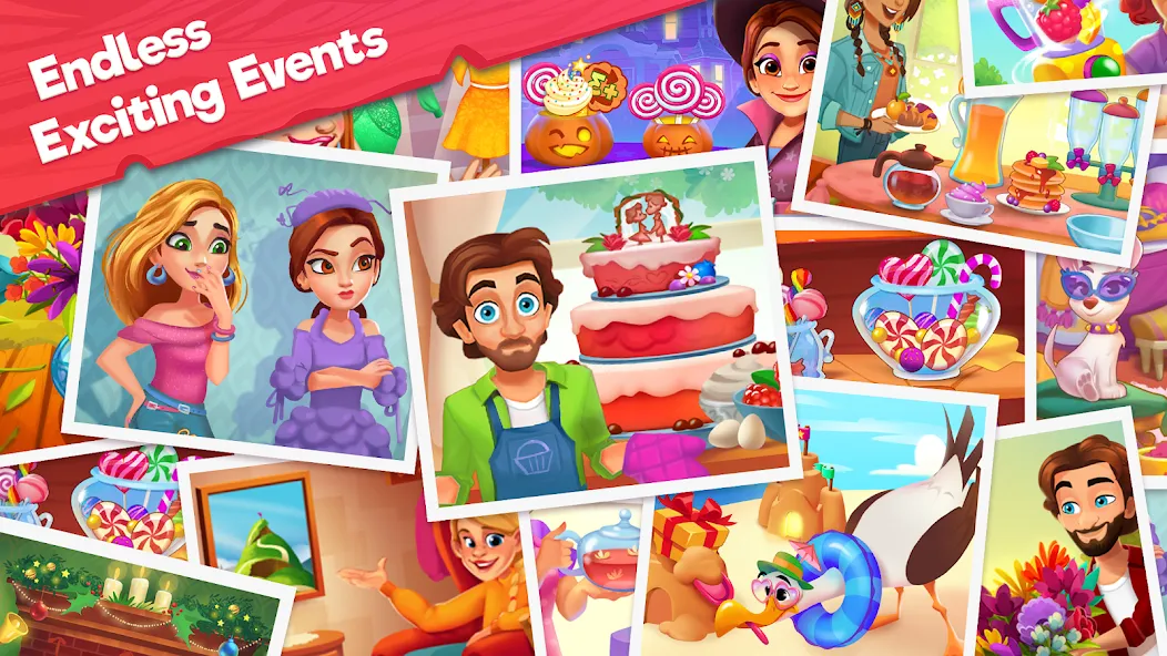 Скачать Delicious B&B: Decor & Match 3 MOD APK — Безлимитные деньги и жизни — скриншот 3