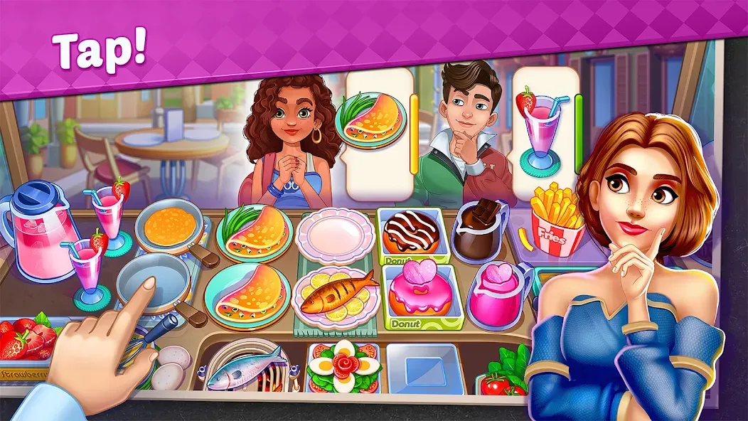 Скачать My Cafe Shop : Cooking Games с модом — Безлимитные монеты и алмазы — скриншот 1