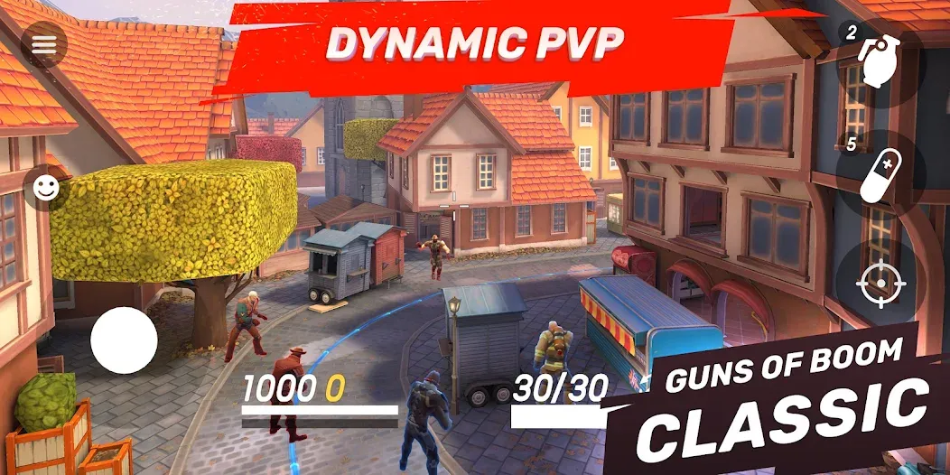 Guns of Boom Online PvP Action MOD APK — Безлимитные ресурсы и улучшенное оружие — скриншот 1
