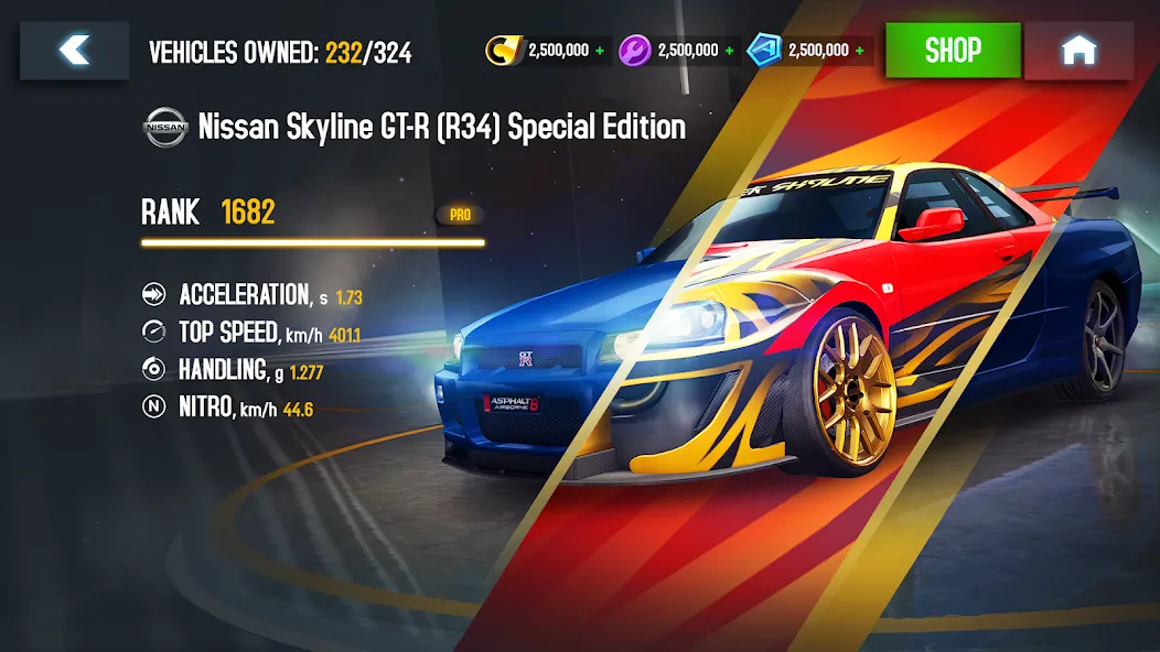 Скачать Asphalt 8 - Car Racing Game (Мод: Безлимитные деньги и открыты все машины) на Андроид — скриншот 2