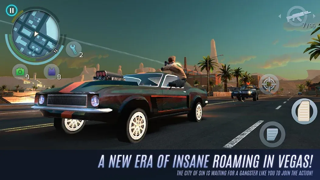 Скачать Gangstar Vegas: World of Crime MOD APK — Безлимитные деньги и патроны — скриншот 2