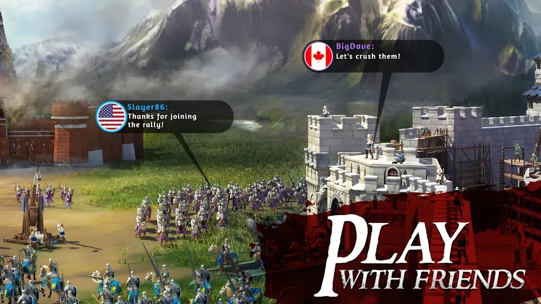 Взломанная March of Empires: War Games на Андроид — Много ресурсов и мощная армия — скриншот 3