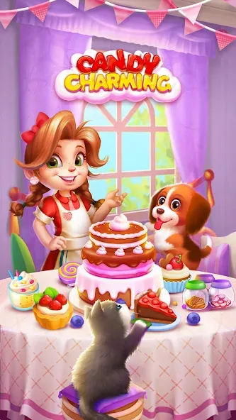Candy Charming - Match 3 Games (Мод Безлимитные жизни и подсказки) — скриншот 1