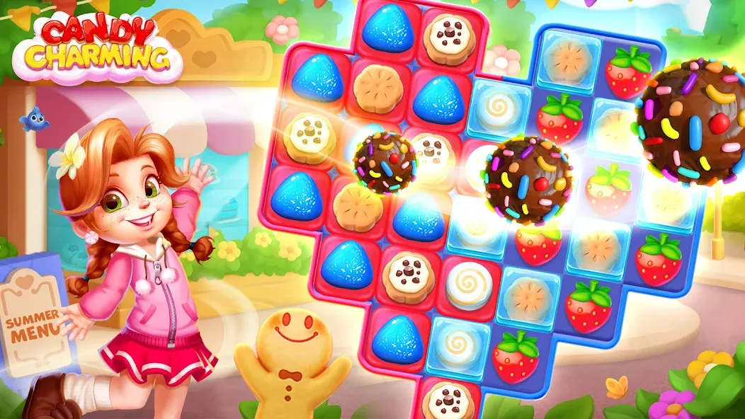 Candy Charming - Match 3 Games (Мод Безлимитные жизни и подсказки) — скриншот 5