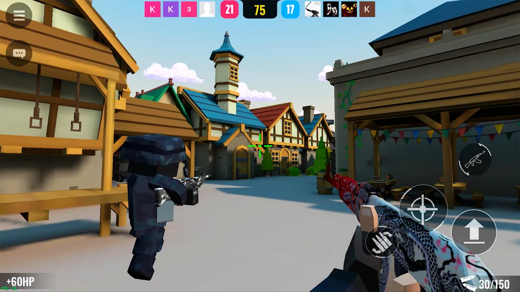 BLOCKFIELD — 5v5 PvP Shooter — Мод: Безлимитные патроны и открыто оружие — скриншот 1