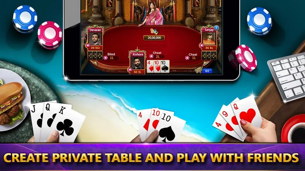 Скачать Ultimate Teen Patti (3 Patti] на Андроид — Безлимитные фишки и бонусы — скриншот 4