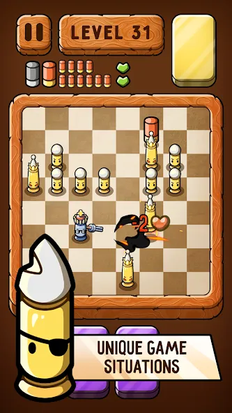 Скачать взлом Bullet Chess: Board Shootout на Андроид — Безлимитные деньги и патроны — скриншот 4