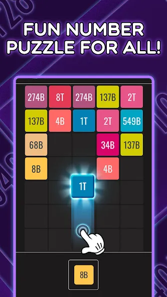 Join Blocks 2048 Number Puzzle (Мод Без рекламы и бесконечные подсказки) — скриншот 1