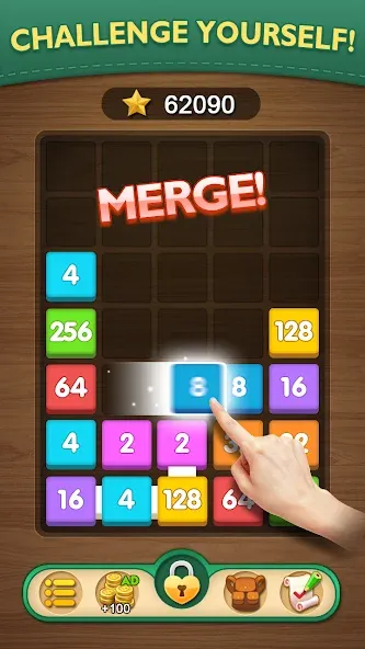 Merge Puzzle - Number Games на Андроид — Мод Безлимитные монеты и подсказки — скриншот 2