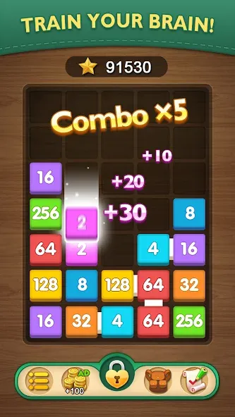 Merge Puzzle - Number Games на Андроид — Мод Безлимитные монеты и подсказки — скриншот 3