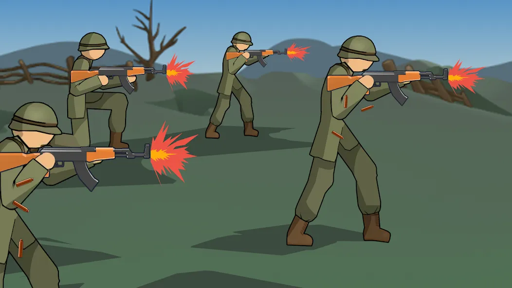 Stickman WW2 — Взломанная версия (Безлимитные деньги и оружие) — скриншот 3 Stickman WW2 — Взломанная версия (Безлимитные деньги и оружие) — скриншот 3