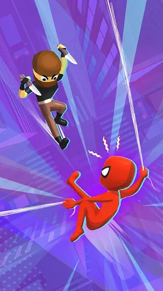 Web Master: Stickman Superhero MOD APK — Безлимитные деньги и усиленный герой — скриншот 1