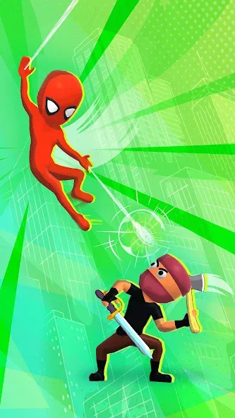 Web Master: Stickman Superhero MOD APK — Безлимитные деньги и усиленный герой — скриншот 2
