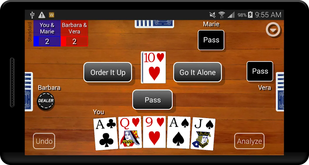 Euchre Card Classic MOD APK — Безлимитные подсказки и монеты — скриншот 1