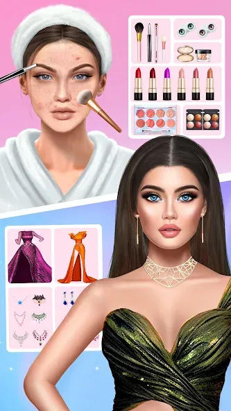 DIY Makeup: Beauty Makeup Game на Андроид — Все макияжи и аксессуары открыты — скриншот 1 DIY Makeup: Beauty Makeup Game на Андроид — Все макияжи и аксессуары открыты — скриншот 1