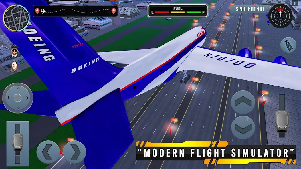 Airplane Simulator Plane Games на Андроид — Мод Безлимитные деньги и топливо — скриншот 3