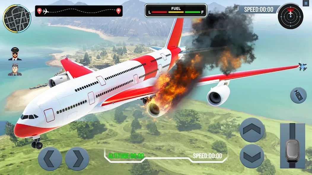 Airplane Simulator Plane Games на Андроид — Мод Безлимитные деньги и топливо — скриншот 4