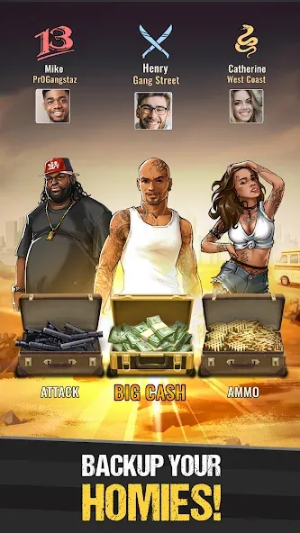 Взлом The Gang: Street Mafia Wars — Безлимитные деньги и оружие — скриншот 5