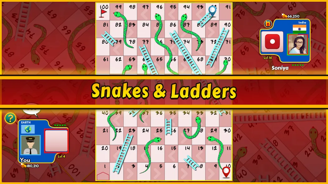 Скачать Snakes and Ladders King (Мод: Безлимитные монеты и все уровни) на Андроид — скриншот 3