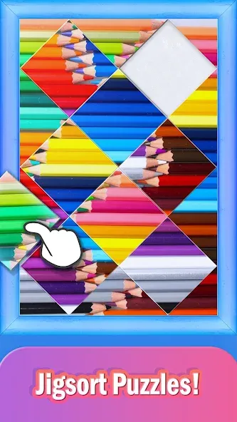 Jigsort Puzzles (Мод Безлимитные подсказки и открыты все уровни) — скриншот 4