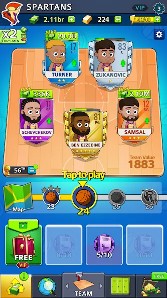 Скачать взлом Idle Five Basketball tycoon на Андроид — Безлимитные деньги и открыты все уровни — скриншот 3 Скачать взлом Idle Five Basketball tycoon на Андроид — Безлимитные деньги и открыты все уровни — скриншот 3
