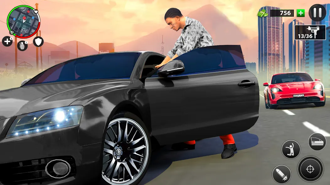 Real Grand Gangster Crime City MOD — Безлимитные деньги и оружие на Андроид — скриншот 3