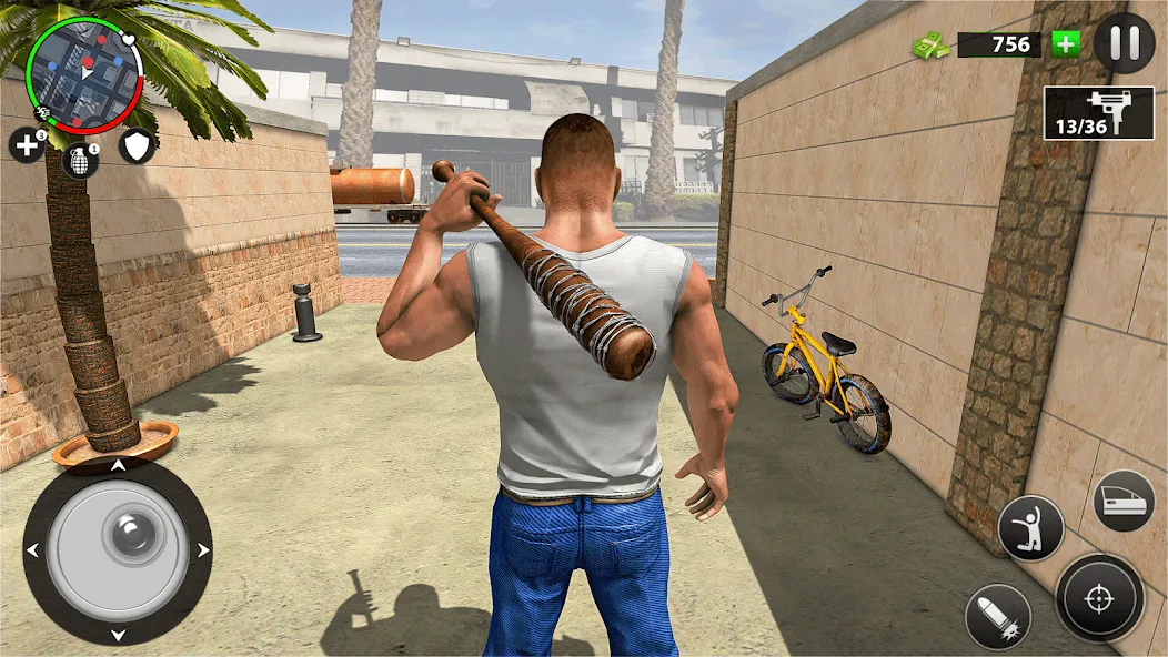Real Grand Gangster Crime City MOD — Безлимитные деньги и оружие на Андроид — скриншот 4