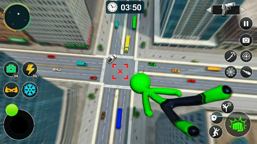 Скачать Flying Stickman Rope Hero Game с модом — Безлимитные деньги и полёт — скриншот 2