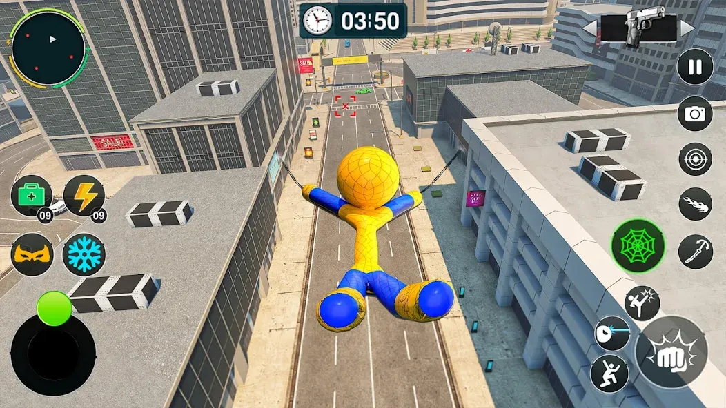 Скачать Flying Stickman Rope Hero Game с модом — Безлимитные деньги и полёт — скриншот 4