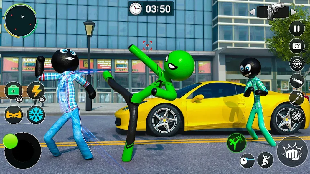 Скачать Flying Stickman Rope Hero Game с модом — Безлимитные деньги и полёт — скриншот 5