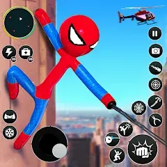 Скачать Flying Stickman Rope Hero Game с модом — Безлимитные деньги и полёт