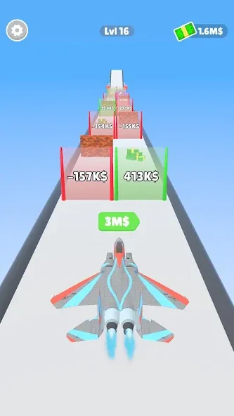 Plane Evolution! MOD — Безлимитные деньги и улучшения самолетов на Андроид — скриншот 1
