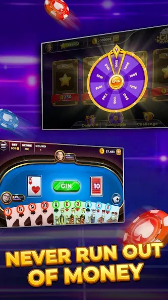 Gin Rummy - Card Game — Безлимитные монеты и подсказки — скриншот 4
