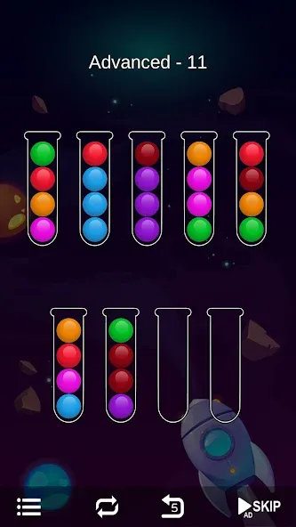 Взломанная Ball Sort - Bubble Sort Puzzle на Андроид — Без рекламы и все уровни открыты — скриншот 5 Взломанная Ball Sort - Bubble Sort Puzzle на Андроид — Без рекламы и все уровни открыты — скриншот 5