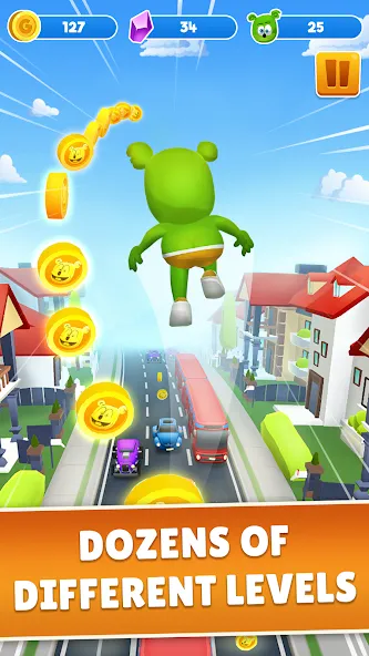 Скачать Gummy Bear Run: Running Games — Безлимитные монеты и все скины — скриншот 1