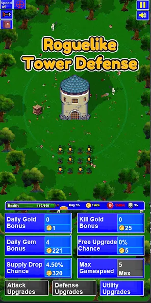 Скачать взломанную Lone Tower Roguelike Defense — Неограниченные ресурсы и усиленная башня — скриншот 1