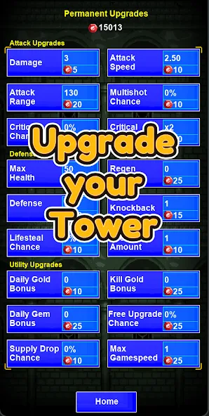 Скачать взломанную Lone Tower Roguelike Defense — Неограниченные ресурсы и усиленная башня — скриншот 2