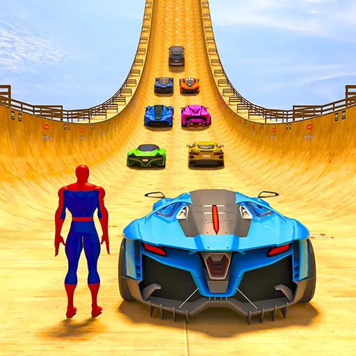 Superhero Car: Mega Ramp Games MOD — Безлимитные деньги и все машины открыты на Андроид — скриншот 2 Superhero Car: Mega Ramp Games MOD — Безлимитные деньги и все машины открыты на Андроид — скриншот 2