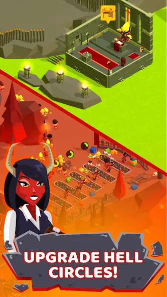 Взлом Hell: Idle Evil Tycoon Sim — Безлимитные деньги и все улучшения — скриншот 2