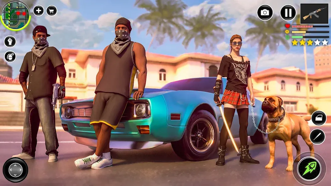 Grand City Thug Crime Games MOD APK — Безлимитные деньги и оружие — скриншот 4
