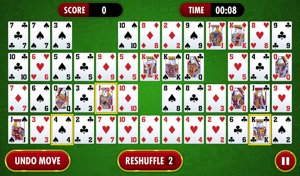 Gaps Solitaire Challenge на Андроид — Безлимитные подсказки и отмены ходов — скриншот 4