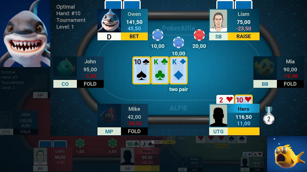 Offline Poker AI - PokerAlfie MOD APK — Умный офлайн-покер без интернета — скриншот 1