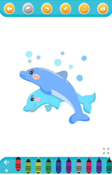 dolphin coloring game MOD APK — Без рекламы и открыты все раскраски — скриншот 1