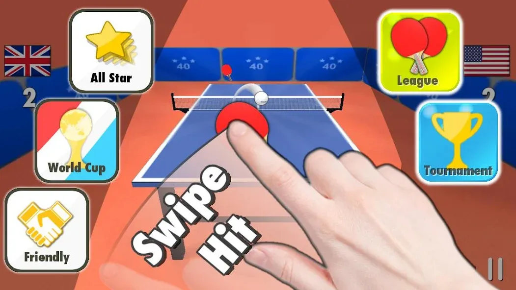 Скачать взлом Table Tennis 3D на Андроид — Безлимитные деньги и все ракетки — скриншот 1